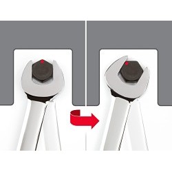 TEKTON® WCB23040 Combination Wrench, Measurement System: SAE, 1-9/16 in Wrench Opening, 12 Points, 15 deg Offset, 21.7 in Overall Length, Steel, Chrome, No Tether Ready